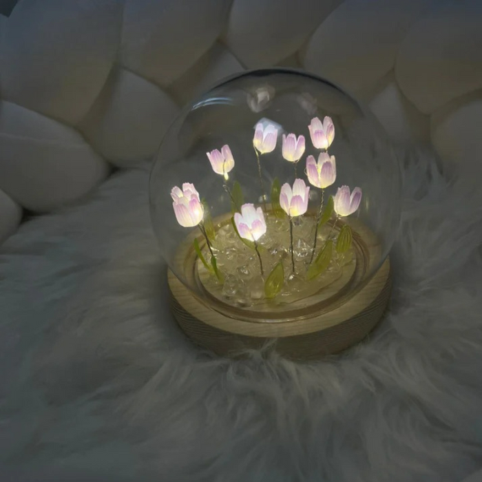 Glass Dome Tulip Lamp