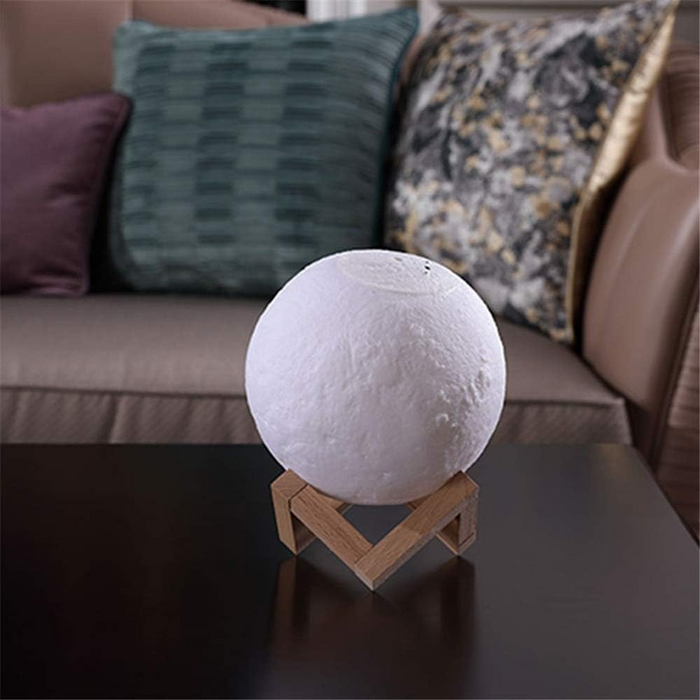 3D Moon With Wooden Stand Lamp