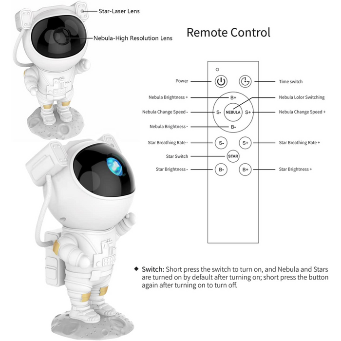 Astronaut Galaxy Projector With Remote Control