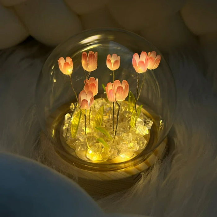 Glass Dome Tulip Lamp