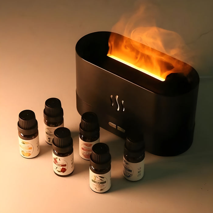 Flame Aroma Diffuser Organic Plant Essential Oil Set