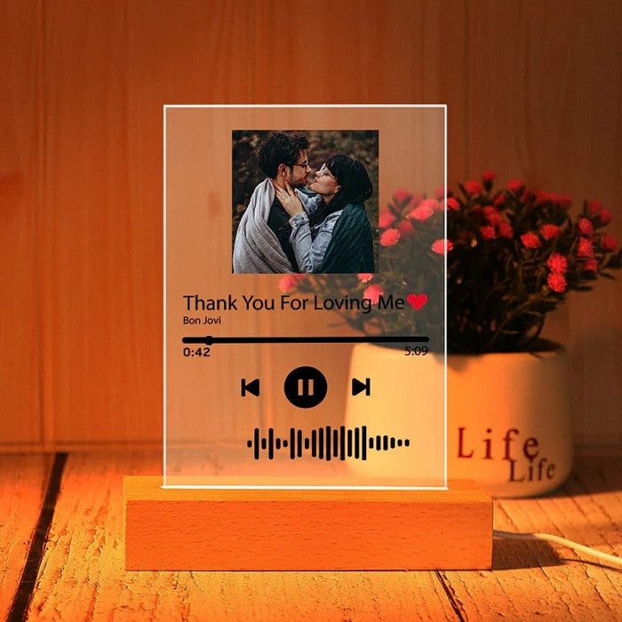 Personalized Song And Name Acrylic Glass Gift