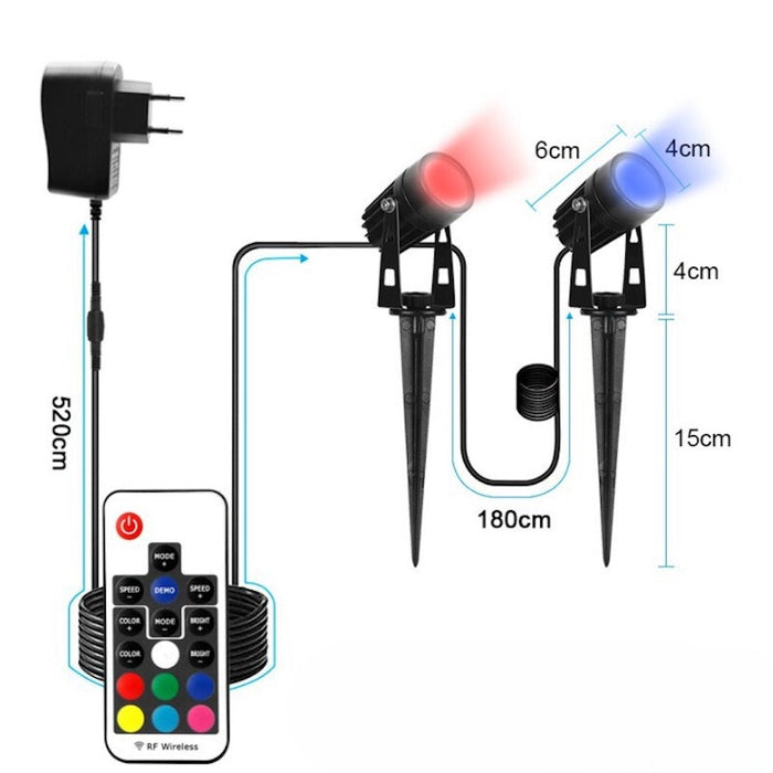 Decorative Outdoor RGB 12V Remote Controlled Lawn Lamp