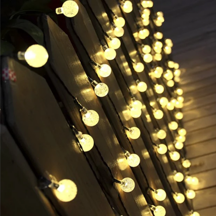 20 LED Solar-Powered Crystal Ball String Lights
