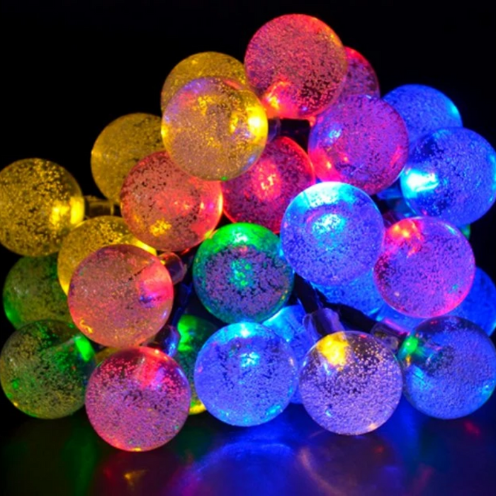 20 LED Solar-Powered Crystal Ball String Lights