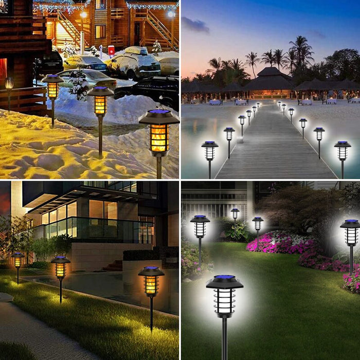 2 IN 1 LED Solar Flame Torch Lamp