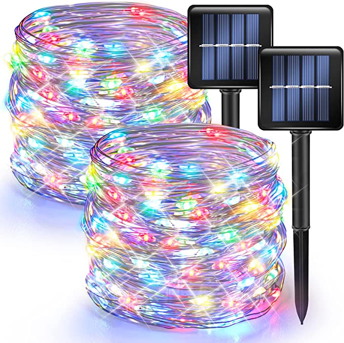 Solar String Christmas Lights Solar Powered Waterproof Fairy Lights 8 Modes