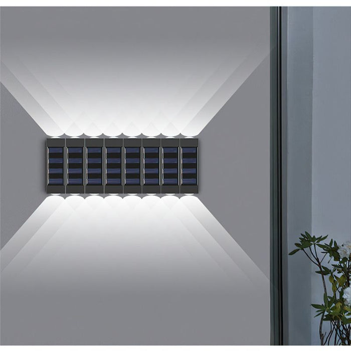 2 LED Solar 8 Pieces Wall Lamp