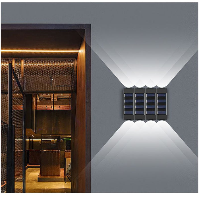 2 LED Solar 4 Pieces Wall Lamp