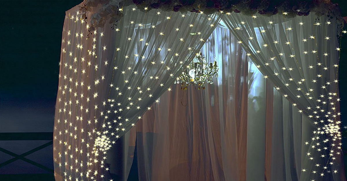 10Ft. 300-LED Warm White String Curtain Light