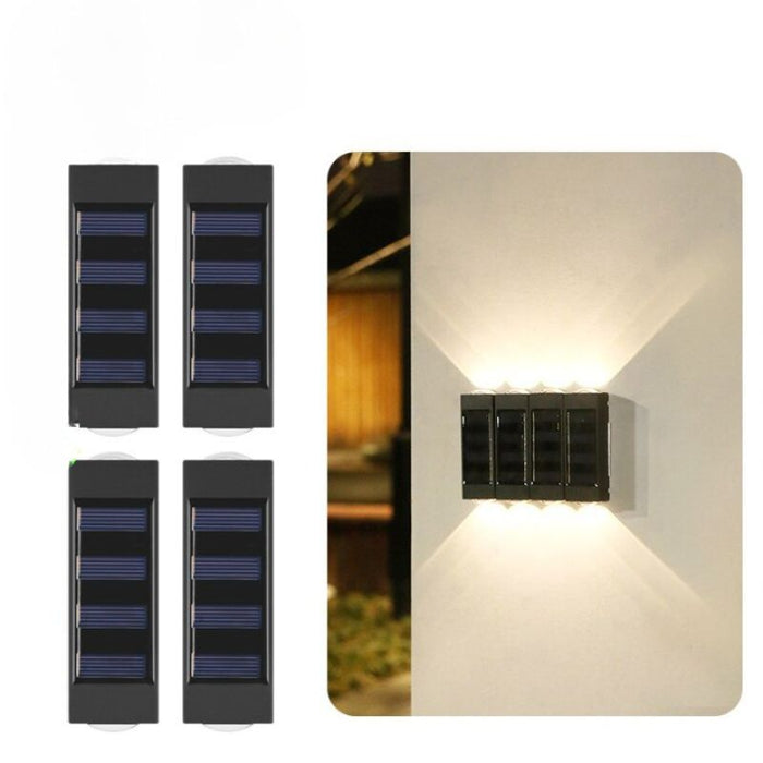 2 LED Solar 4 Pieces Wall Lamp